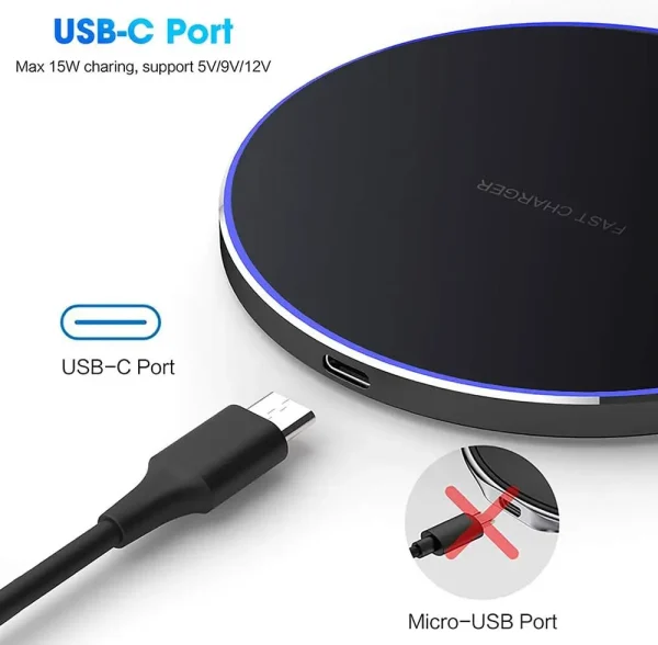 100W fast Wireless Charger For iPhone 16 15 14 Pro Xs Max Mini Xr Induction Fast Charging Pad For Samsung S22 S21 S8 S9 S10 Note - Image 2