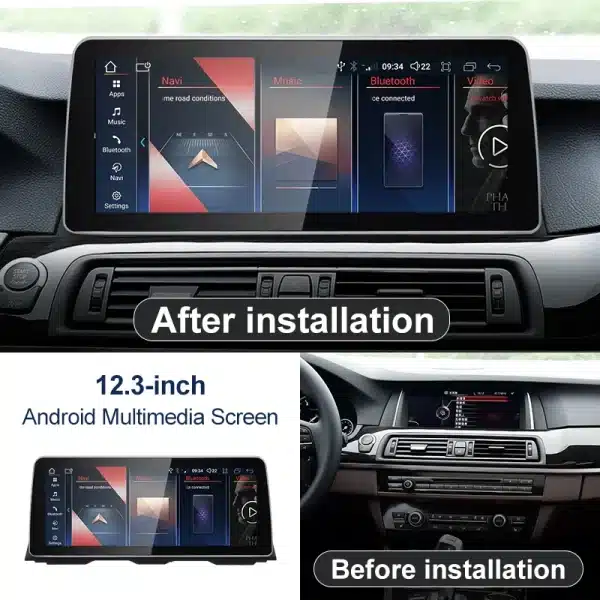 2024 New ID6 ID7 ID8 UI 12.3inc Android System Wireless Carplay AUTO For BMW 5Series F10 F11 CIC NBT Car Video Players GPS NAVI - Image 2