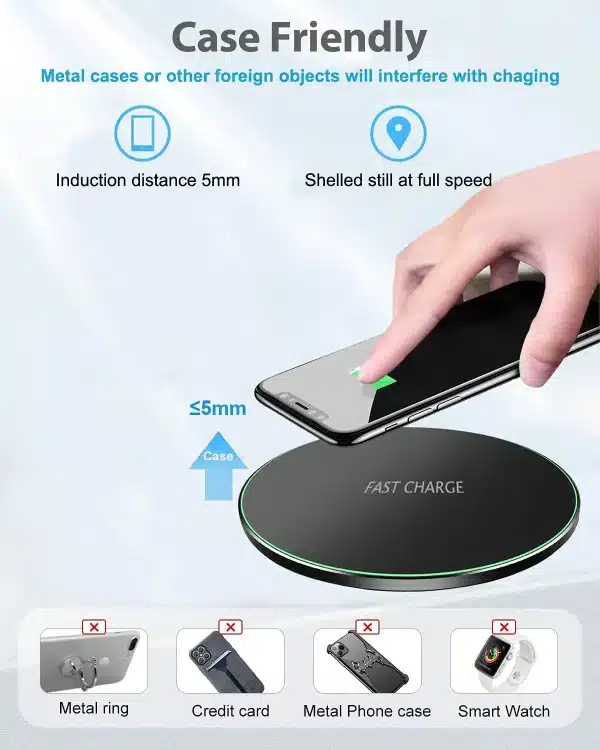 50W Wireless Charger For iPhone 13 12 15 Pro Xs Max Mini X Xr Induction Fast Charging Pad For Samsung S22 S21 s8 s9 s10 Note - Image 6