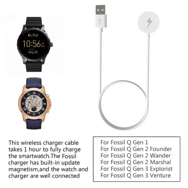 Wireless Charger For Michael Kors Access Sofie/Michael Kors Bradshaw/Michael Kors Grayson Smart Watch Fossil Gen 1 Gen 2 Gen 3 - Image 4