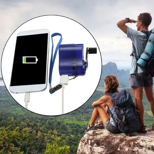 Hand Charger Power Bank Power Bank With Hand Crank Output Voltage 5V Outdoor Camping Gear Portable Power Hank For USB Charging - Image 4