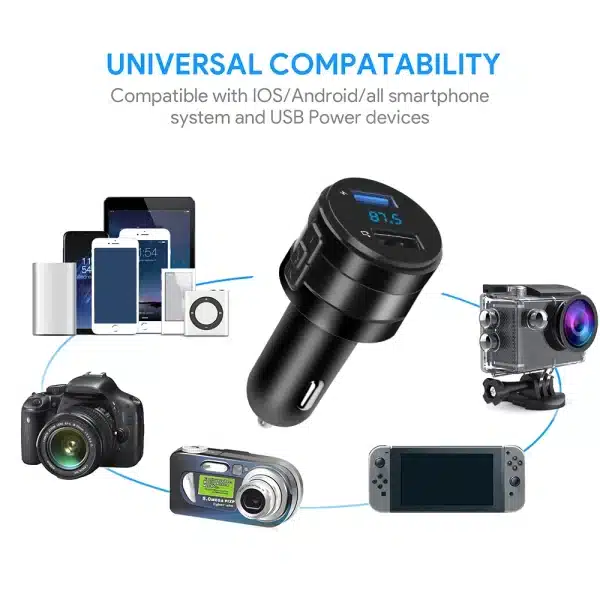 Car Bluetooth 5.0 FM Transmitter Fast Charger Wireless Handsfree Audio Receiver Auto MP3 Player 3.1A Dual USB Car Accessories - Image 6