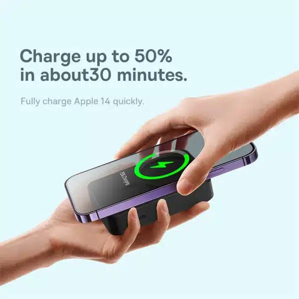 Baseus Power Bank 10000mAh Mini Magnetic Wireless Fast Charge Auto-wake For iPhone 16 15 14 13 Pro Max Magnetic Powerbank - Image 2