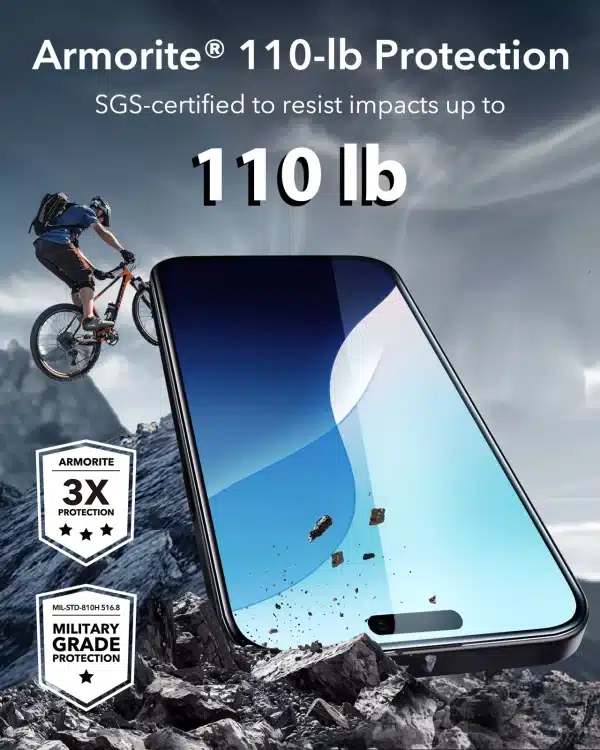 ESR for 3 Pack iPhone 16 Pro Max Screen Protector for iPhone 15/14/13 Pro HD Film Tempered Glass with UltraFit Tray Full Cover - Image 5