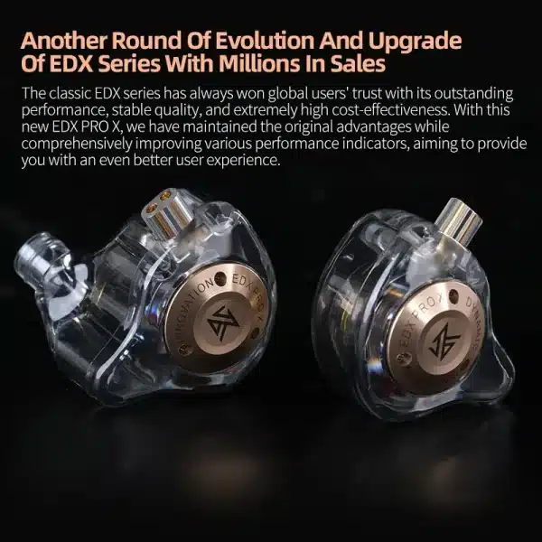 KZ EDX PRO X IEM Earphones Dynamic Drive HiFi Deep Bass Sound Earbud Sport Music Noise Cancelling Headset with Detachable Cable - Image 3