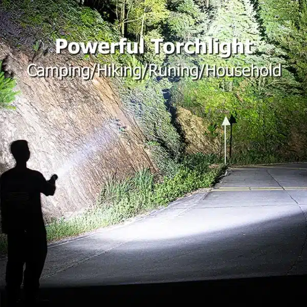 2 IN 1 Flashlight Portable Strong Light LED USB Rechargeable Power Bank Tactical Flashlight Outdoor Emergency Lighting Torch - Image 2