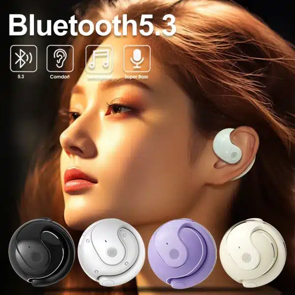 BT 5.3 Ear-Mounted Noise Canceling Sports Bluetooth Earphones Fitness Wireless Earbuds Ball Shape Earhook Gaming Headphone - Image 3