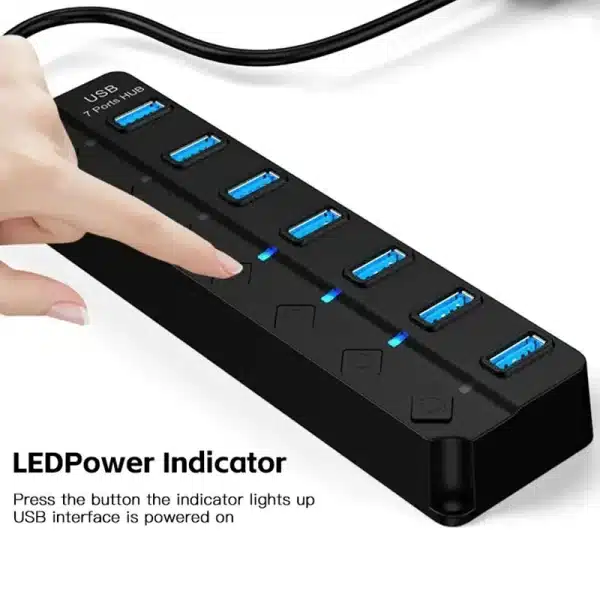 USB3.0 HUB 4in1 7in1USB Splitter 2.0 USB Adapter Multi-Port Independent Power Switch Extender 30CM Cable - Image 5