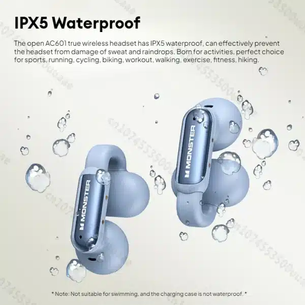 Monster OPEN AC601 Earclip TWS Earbuds Clip on Bluetooth 5.4 Earphone ENC Noise Canceling Wireless Headphone Waterproof Headset - Image 5