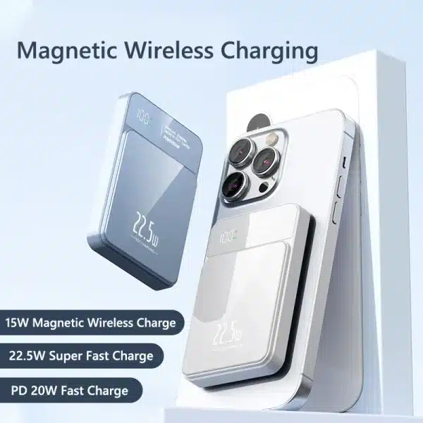 Magnetic Power Bank 20000mAh 15W Wireless Fast Charger for iPhone 15 14 13 12 Samsung S23 S22 Xiaomi Portable Battery Powerbank - Image 2