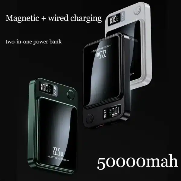 50000mAh Portable Macsafe Magnetic Power Bank Fast Wireless Charger for Iphone 13 14 15 Pro Max External Auxiliary Battery Pack - Image 5