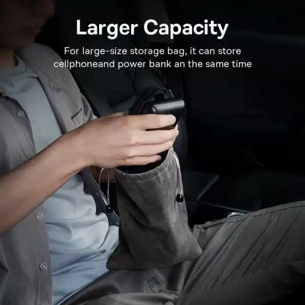 Baseus Portable Car Storage Bag for Stowing Tidying Phone Pouch Power Bank Phone Cable Inflator Pump Car Interior Accessories - Image 3