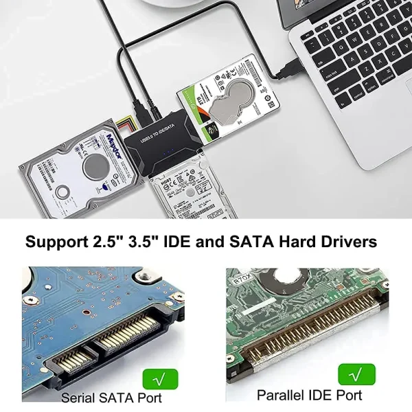 USB 3.0 to SATA IDE Hard Disk Adapter Converter Cable for 3.5 2.5 inch HDD/SSD CD DVD ROM CD-RW 3 in 1 IDE SATA Adapter - Image 4