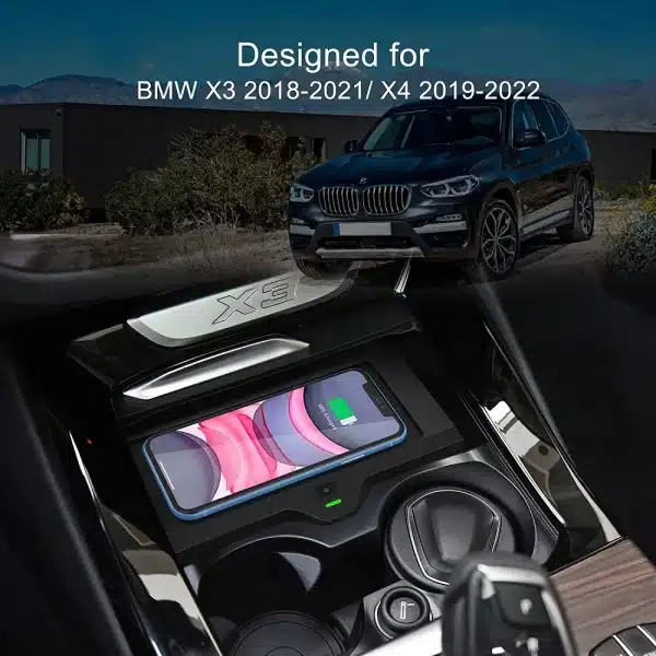 Wireless Car Charger for BMW X3 G01 2018-2021 2022 2023 BMW X4 2019 2020 2021 2022 2023 Accessories Wireless Charging Pad Mat - Image 4