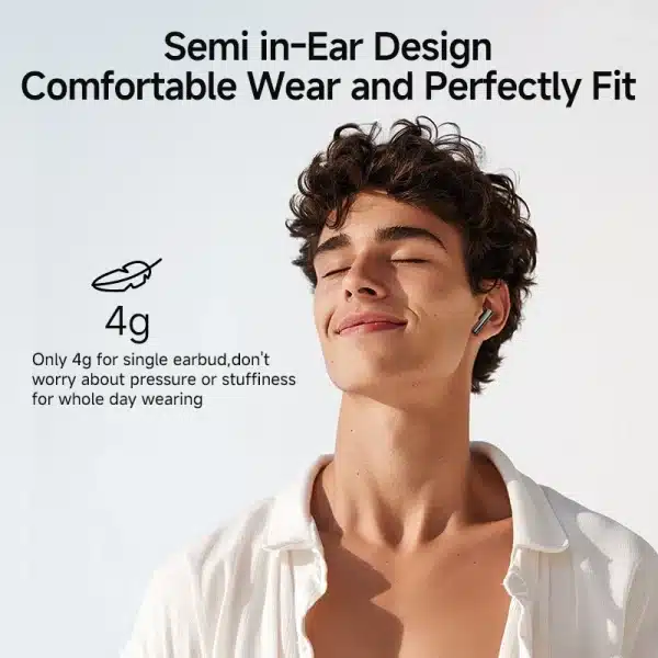 QCY AilyBuds Clear Wireless Earphones Bluetooth 5.3 TWS Earbuds Semi in-Ear Gaming Headset 4 Mics ENC Transparent Headphones - Image 6