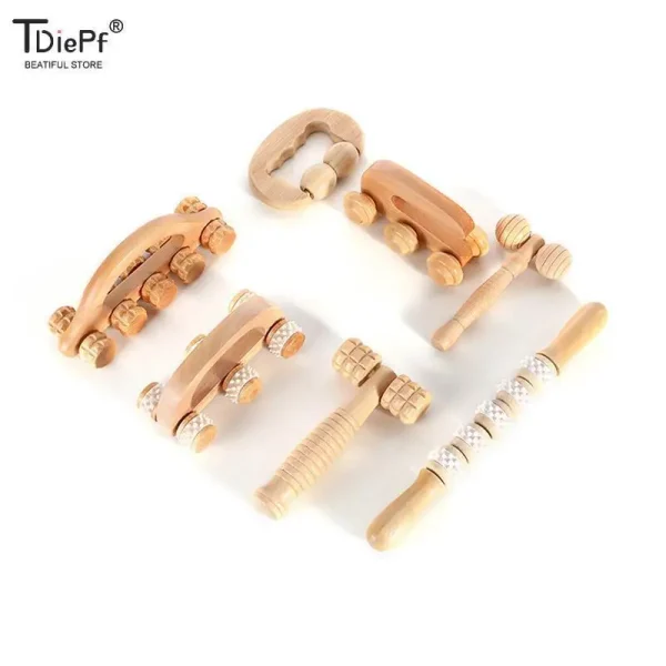 New 2/4/8/10 Wheels Wooden Car Roller Relaxing Hand Massage Arched Handle Massager For Face Neck Head Foot Acupoint Muscle Relax - Image 2