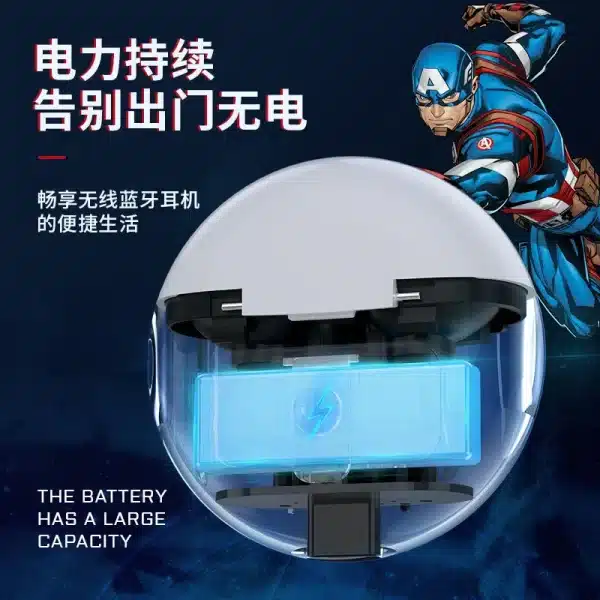 Marvel Captain America wireless Bluetooth earphones semi in ear cartoon Spider Man Bluetooth earphones super long standby - Image 4