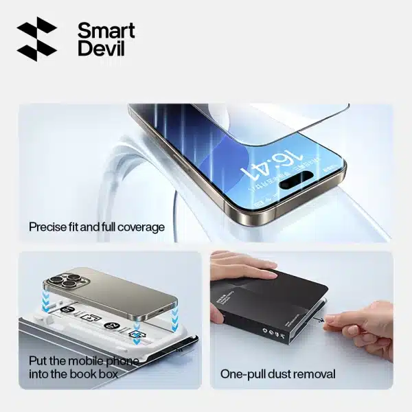 SmartDevil 1/2 Pcs Dust-Free Cabin Screen Protector For iPhone 16 Pro Max HD Tempered Glass Film For iPhone 15 Pro 14 Plus - Image 4