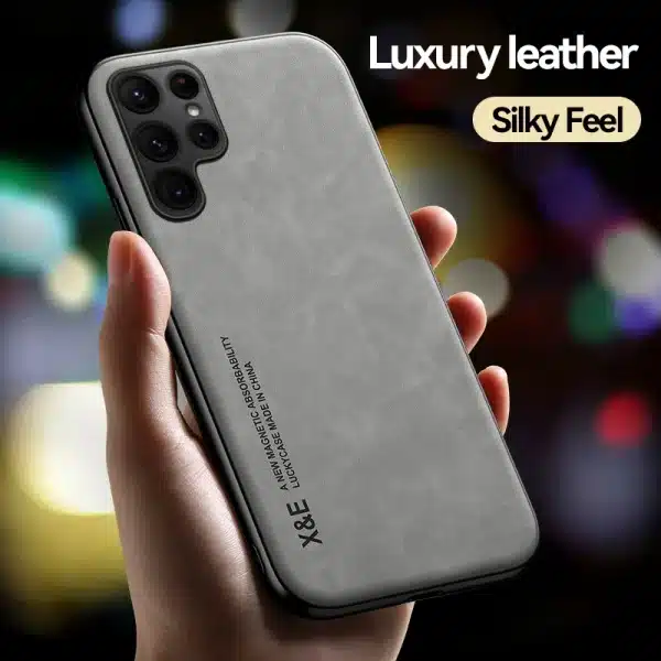Sheepskin Magnetic Case For Samsung S24 Ultra S23 S22 S21 S20 S24 FE Capa For Samsung Note 20 Ultra 10 Matte Leather Phone Cover - Image 3