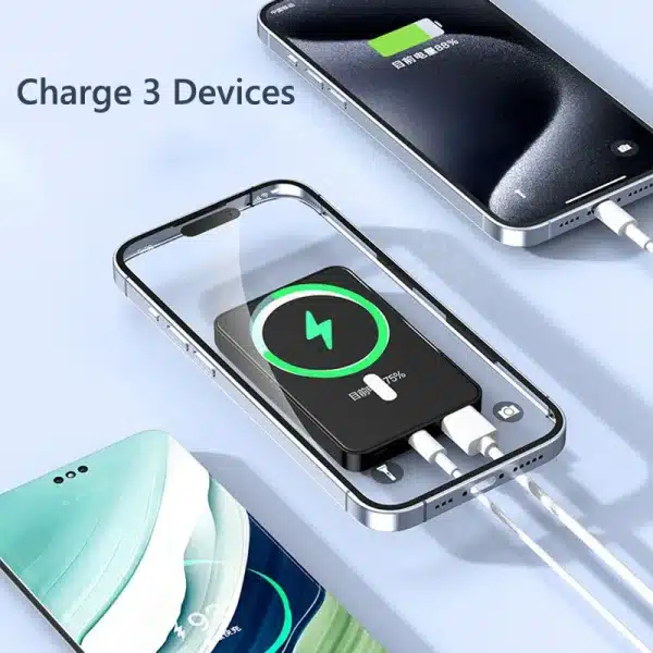 Magnetic Power Bank 20000mAh 15W Wireless Fast Charger for iPhone 15 14 13 12 Samsung S23 S22 Xiaomi Portable Battery Powerbank - Image 6