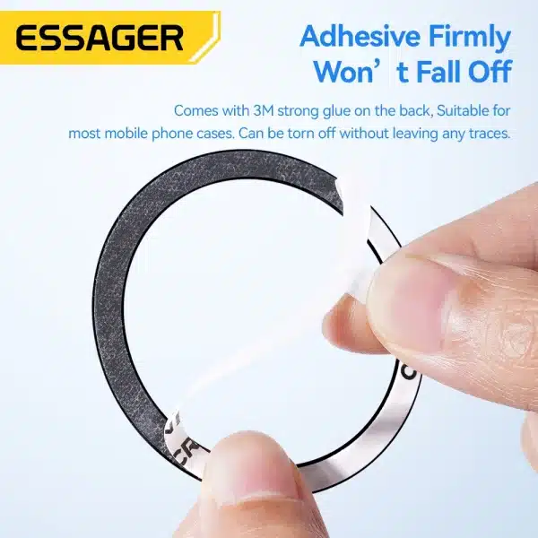 Essager 2PCS Magnetic Metal Ring for Magsafe iPhone 15 14 13 12Pro Android Phones Plate Sticker Rings For Wireless Charger Stand - Image 4