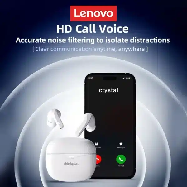 Lenovo XT52 Earphones Wireless Bluetooth V5.4 HD Call HIFI Stereo Sound Sports Earbuds Long Endurance Noise Reduction Headphones - Image 4