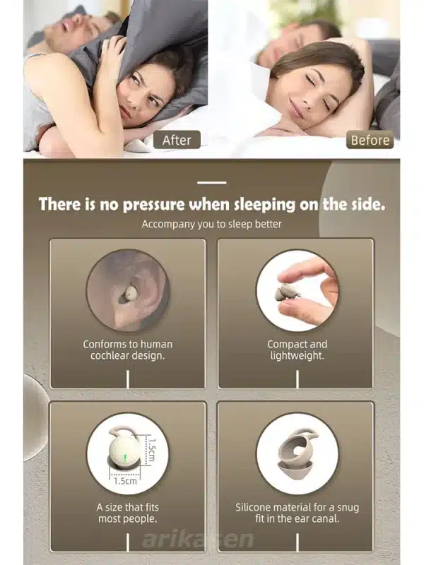Bluetooth Earbuds for Sleeping invisible Small Wireless Earphones Mini Comfortable Noise Blocking for Side Sleeping Home Work - Image 4