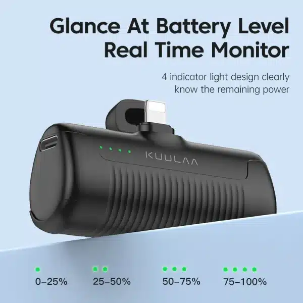 KUULAA Mini Power Bank 4500mAh - Portable Charger for iPhone 16 15 14 13 Pro Max & Samsung/Xiaomi - External Battery PowerBank - Image 5