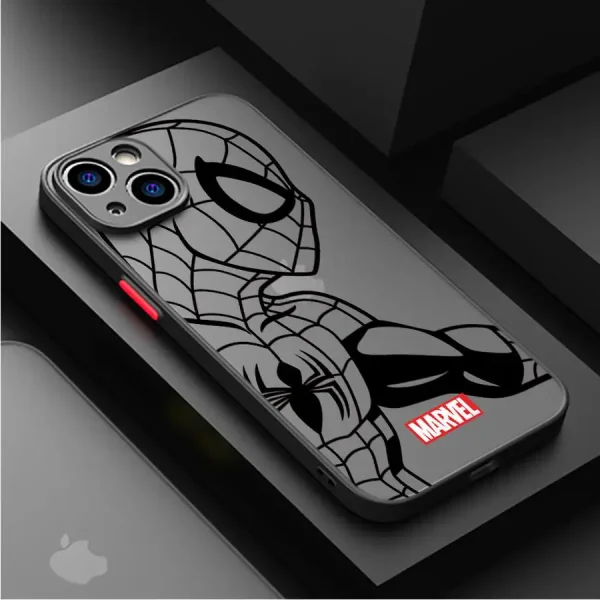 Marvel Spiderman Ironman Phone Case for iPhone XR X 14 16 Plus XS Max 8 Plus 13 Mini 15 Pro Max 12 11 Pro 7 12 Pro Matte Cover - Image 2