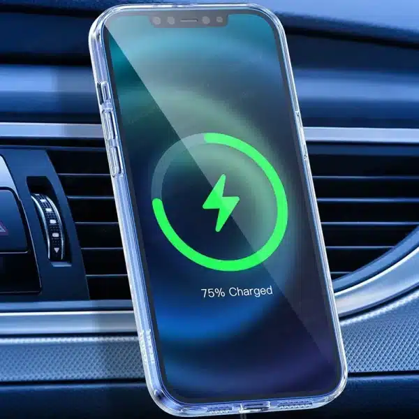 Phone Case For Xiaomi Redmi Note 13 4G Note13 Pro 5G TPU Black Shell Back Cover Support Magnetic Wireless Charger Sticker - Image 4