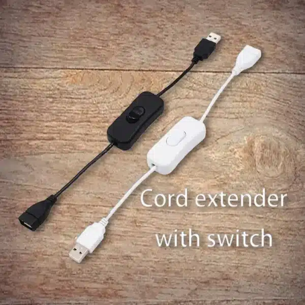 30CM DC Extended Extension Switch USB Cable With Switch Button Power Cord Long Life Lamp Charger Adapter - Image 2