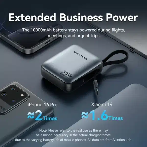 Vention 35W Power Bank Fast Charge 10000mAh Portable PowerBank for iPhone 16 15 Pro Max Xiaomi PD 20W External Battery Charger - Image 6