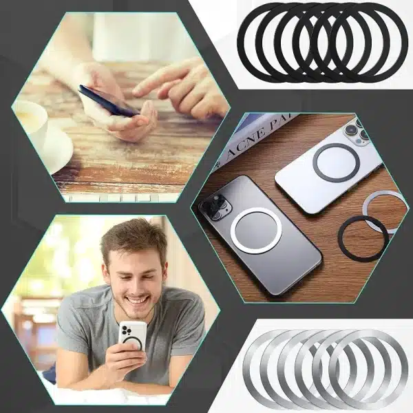 5-1pcs Magnetic Wireless Charger Universal Phone Metal Rings Sticker for Car Phone Magsafe Charger Iron Sheet Sticker for Iphone - Image 2