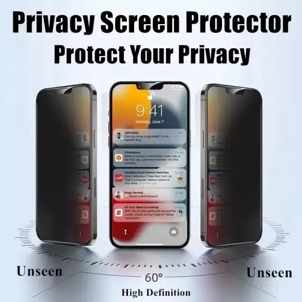 3PCS Privacy Screen Protector For iPhone 14 PRO MAX Anti-Spy Glass For iPhone 13 12 11 15 16 Max XR 7 8 Plus 2022 Tempered Glass - Image 2