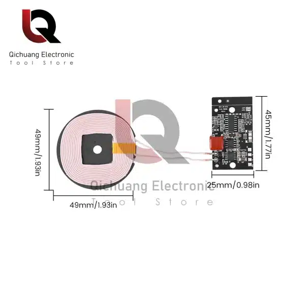 1Pcs 15W 12V High Power Type-C Wireless Charger Transmitter Module Circuit Board for QI Standard Fast Charging for Mobile Phone - Image 3