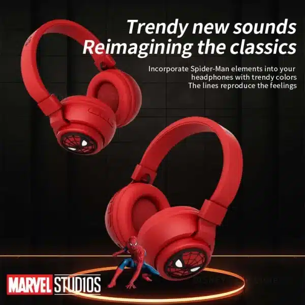 Disney Bluetooth Headphones X3 Spider-man Wireless Earbuds HIFI Surround Sound Headsets with Mic for Marvel Kids Anime Cartoon - Image 2