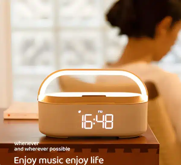 NEW Wireless Charger 15W Portable Digital FM Alarm Clock Bluetooth Speaker Radio Touch Night Light Dual Home Bedside Subwoofer - Image 4