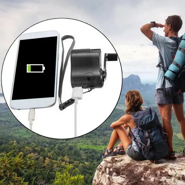 Hand Charger Power Bank Power Bank With Hand Crank Output Voltage 5V Outdoor Camping Gear Portable Power Hank For USB Charging - Image 3