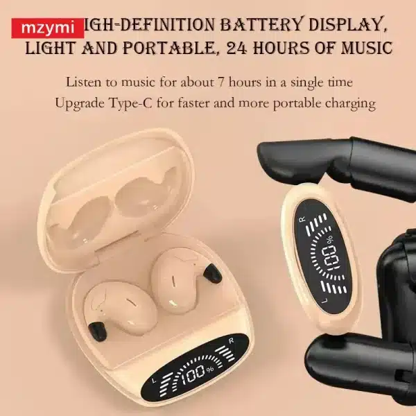 mzymi MD528 Wireless Earphones Invisible Sleep TWS Bluetooth Sleep In Ear Earbuds Waterproof Noise Cancelling Sports Headphones - Image 3