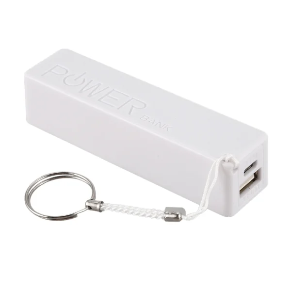 Portable External Power Bank Battery Charger 18650 with Keychain (Without Battery) (White) - Image 2