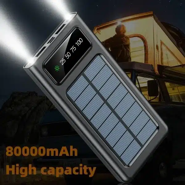 Xiaomi 200000mAh Solar Power Bank Ultra Capacity USB 4 in1 Super Fast Charging USB TypeC LED Light Outdoor Power Bank For iPhone - Image 3