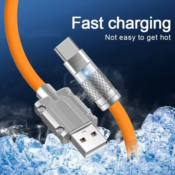 120W 6A Super Fast Charge USB C Liquid Silicone Cable For iPhone 14 15 Huawei Samsung Xiaomi Quick Charger Type-C Data Wire - Image 2