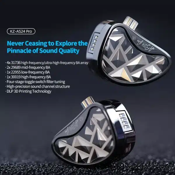 KZ AS24 PRO 24 BA Units HIFI Earphones Upgraded Balanced Armature Drive Tunable in Ear Wired Gaming Earbuds - Image 6