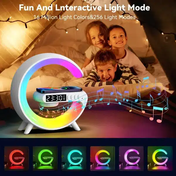 Multifunction Bluetooth Speaker TF RGB Night Light 15W Wireless Charger Stand for iPhone Samsung Xiaomi Fast Charging Station - Image 2