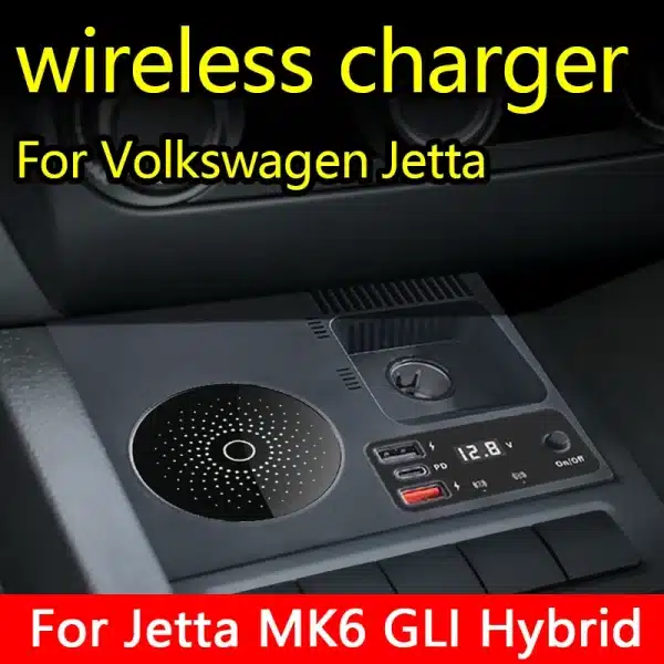 Wireless Charging for Volkswagen Jetta MK6 Cigarette Lighter Fast Charging Car Charger for iPhone HUAWEI Xiaomi Samsung - Image 2