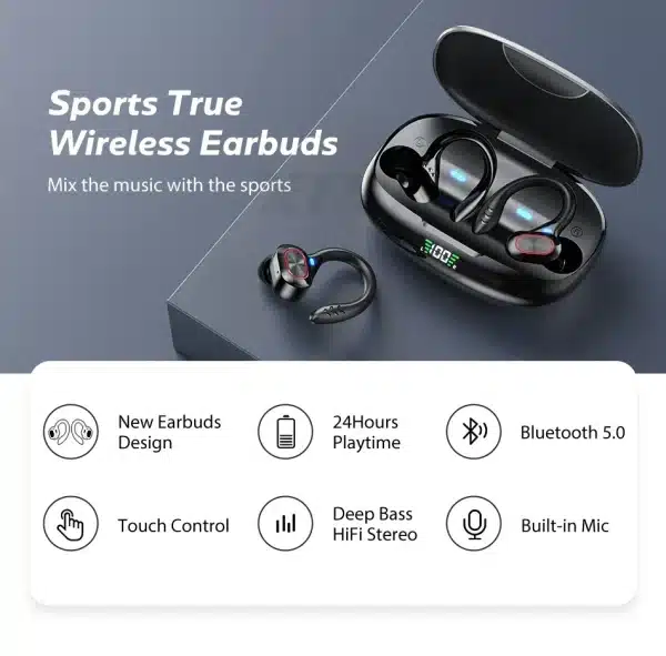 Xiaomi S730 Earphones Wireless Ear Hook Bluetooth Earbuds TWS Hifi Headphones Gaming Touch Control Sport Headset With Microphone - Image 5