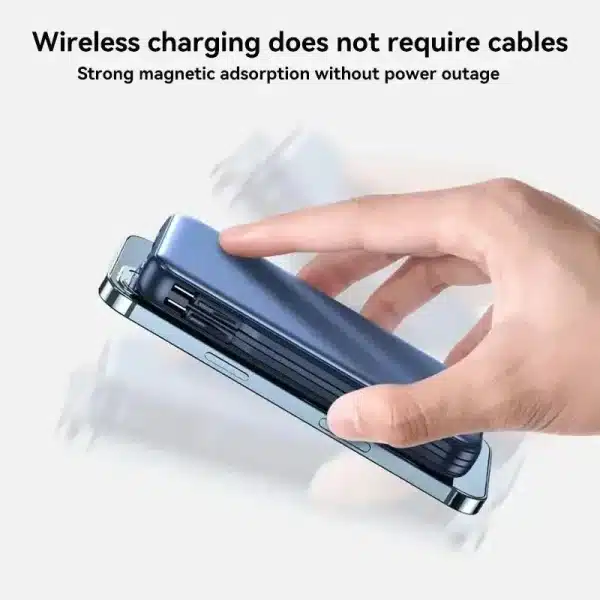 Xiaomi Power Bank 50000mah Wireless Charging Magsafe Power Bank Magnetic Charging Built-in Wire Mobile Phone Battery For Iphone - Image 4