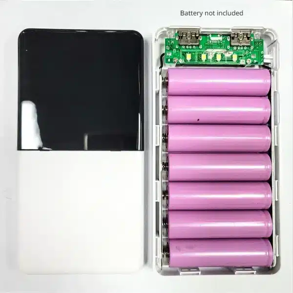 Portable Battery Holder Plastic Shells Boxes Power bank Cases Protectors LED - Image 4