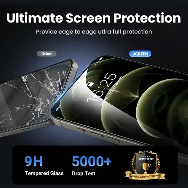 UGREEN Dust-free Screen Protector For iPhone 16 Pro Max Tempered Glass For iPhone 16 Pro Screen Protectors 15Pro Plus Film - Image 4