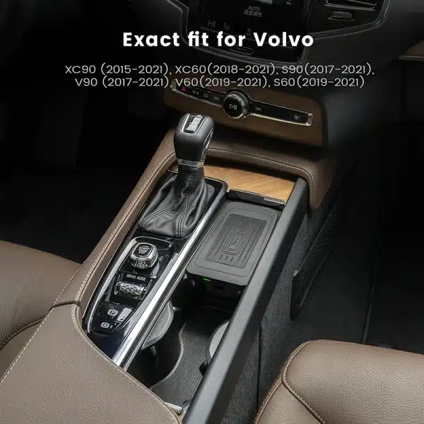 Wireless Charger for Volvo XC90 S90 V90 XC60 V60 S60 2017-2024, Wireless Phone Charging Pad for Volvo Accessories 2018 2019 2020 - Image 3